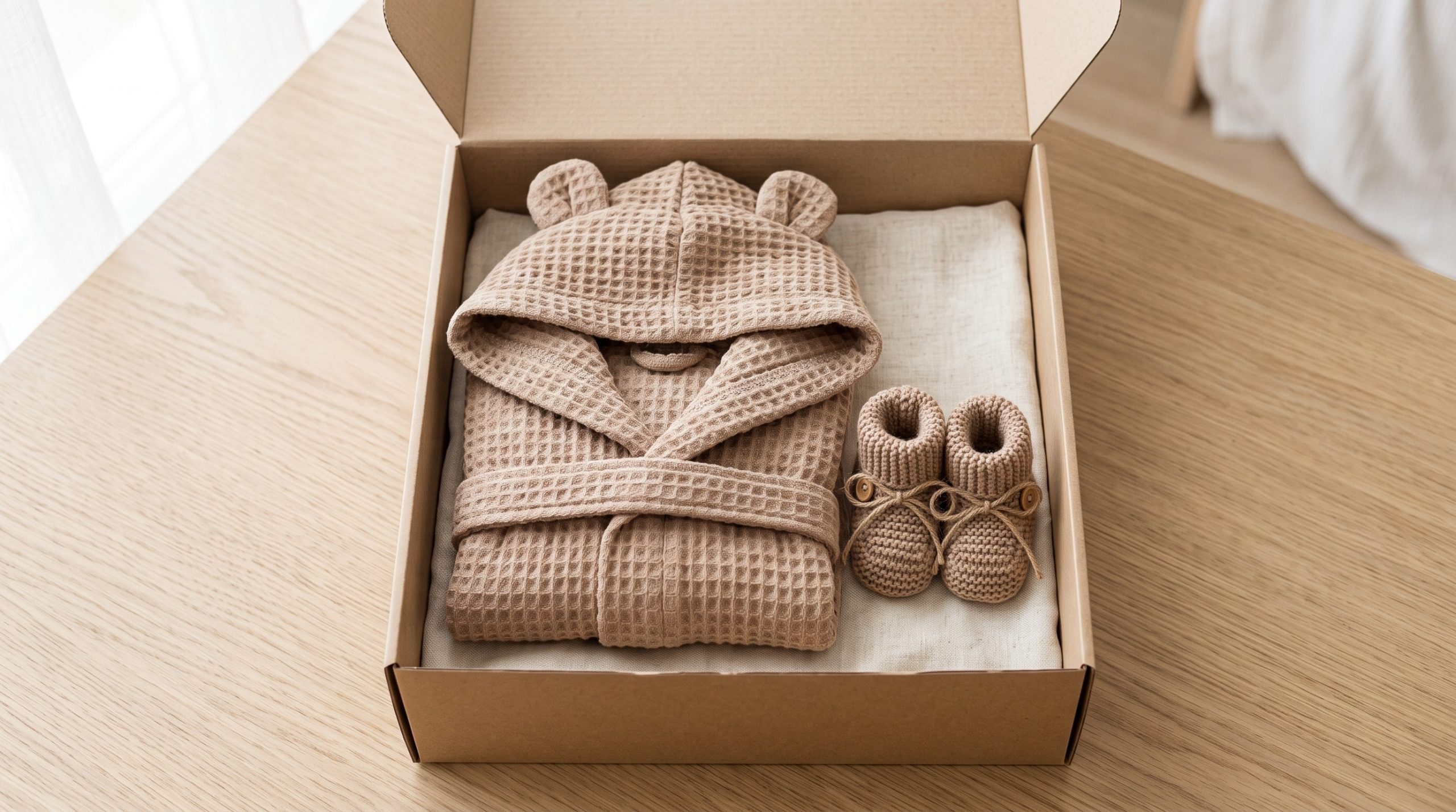 Baby Hooded Bathrobe with Booties - Image 3